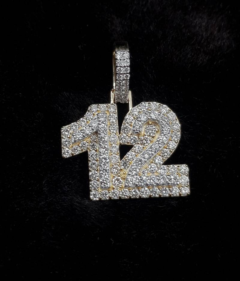 Icedout Vvs Moissanite Benutzerdefinierte Anhänger 1, 5 "'inch Alle 12 Silber Diamant Vollständig Iced Out 925 Sterling Angepasst Designer Trendy von SVJJewels