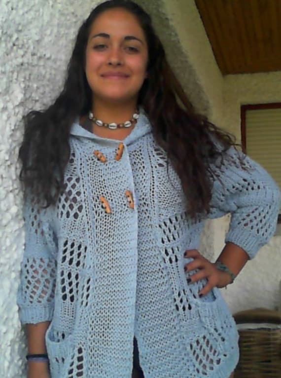 Blaue Sommerjacke, Wolle, Handgefertigt, Für Damen Oder Mädchen, Größe S-M.blaue S-M Blaue Sommerjacke, Wolle, Handgefertigt, Für Damen Oder Mädchen, Größe S-M.blaue S-M von SVLana