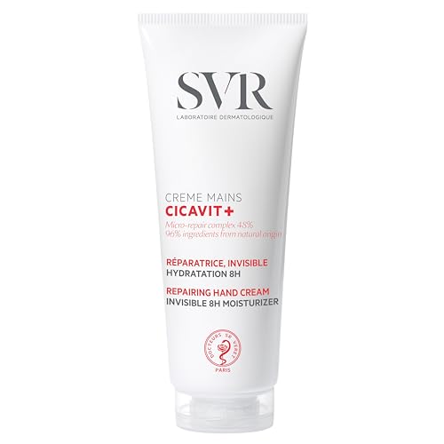 SVR CICAVIT+ Schnell reparierende Handcreme für geschädigte, raue, rissige Haut, 8 Stunden unsichtbarer Schutz, 75 g von SVR