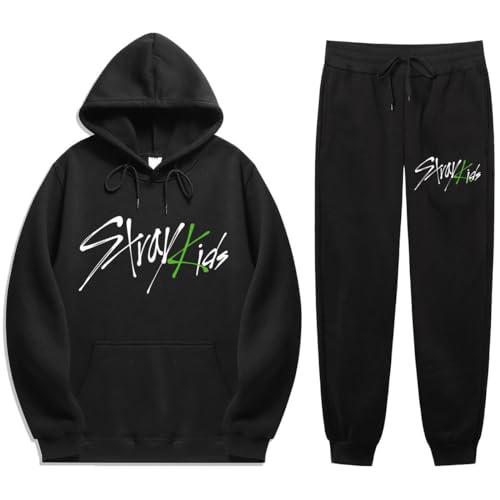 SWAIM Kpop Stray Kids Anzug Herren Y2K Jogginganzug 2 Teilig Herbst Leichte Trainingsanzug Sportanzug Tracksuit Unisex Jogging Anzug Set mit Hoodie Und Hose von SWAIM