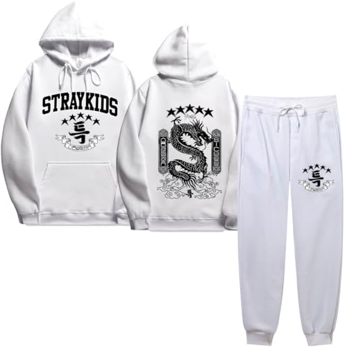 SWAIM Kpop Stray Kids Jogginganzug Streetwear Tracksuit für Herren 5 Star Hoodies und Jogginghosen Y2K Hip Hop Streetwear Unisex Pullover Oberteile und Sporthosen Anzug von SWAIM