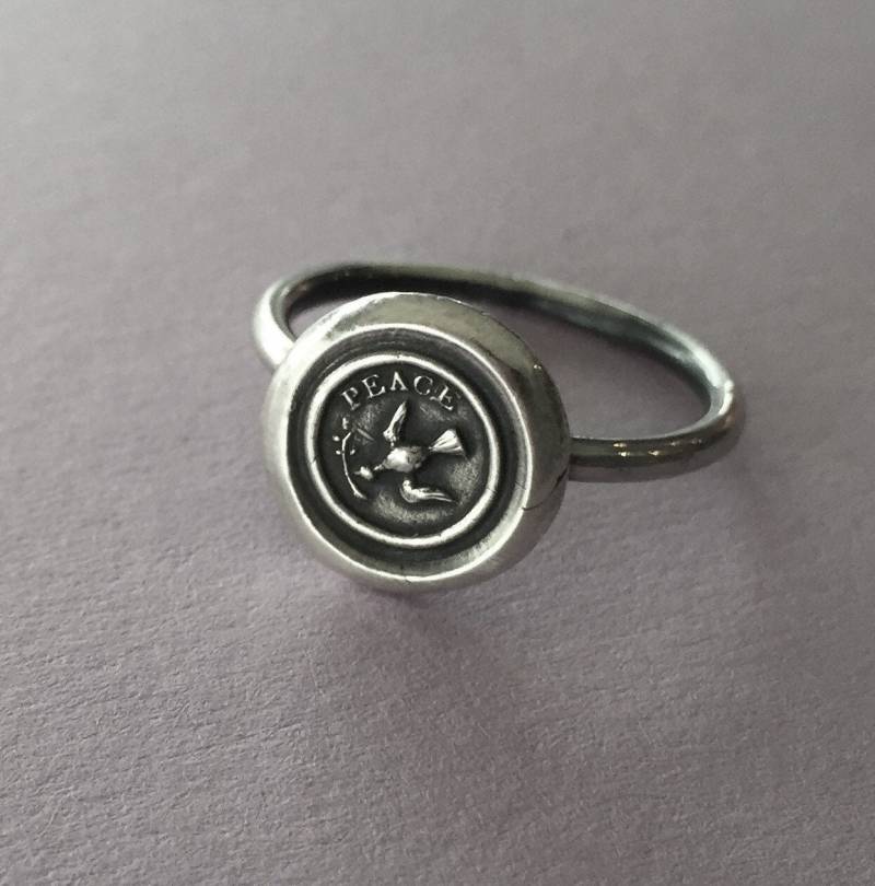Friedensring, Wachs Siegelschmuck, 925Er Silber, Amulett Friedensring, Wachs Siegelschmuck, 925Er Silber, Amulett von SWALKDESIGNS