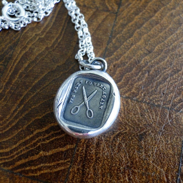 Wir Teilen Uns Wiedersterling Silber, Antik Wachssiegel Impression, Handgemacht, Anhänger von SWALKDESIGNS