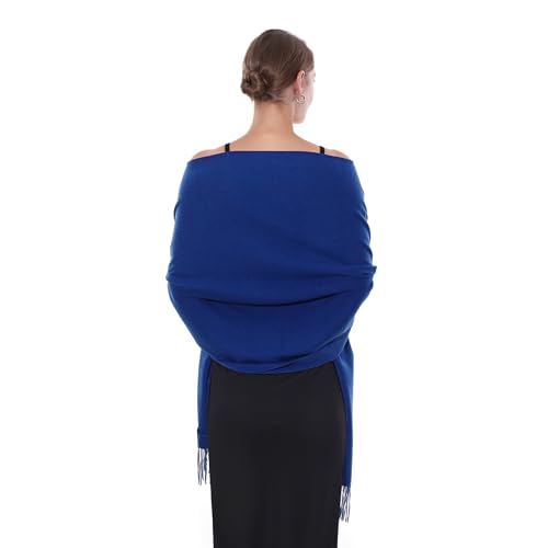 SWAT PANY Schal Blau Pashmina Schals Tücher für Damen Winterschal Stola Damen Festlich Warm von SWAT PANY