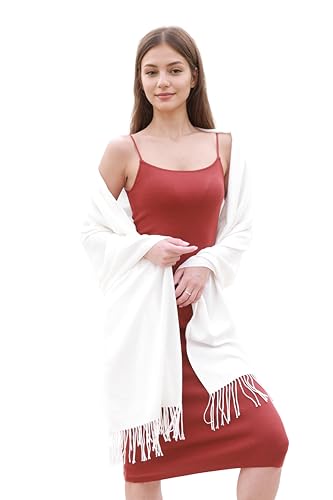 SWAT PANY Stola Elfenbein Damen Festlich Schultertuch Stola für Abendkleid Pashmina Schal Frauen Winter Schals Tücher für Damen von SWAT PANY