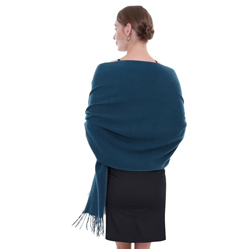 SWAT PANY Schal Blau Pashmina Schals Tücher für Damen Winterschal Stola Damen Festlich Warm von SWAT PANY