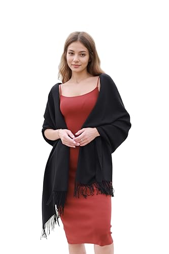 SWAT PANY Stola Schwarz Damen Festlich Schultertuch Stola für Abendkleid Pashmina Schal Frauen Winter Schals Tücher für Damen von SWAT PANY