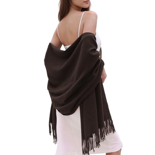 SWAT PANY Schal Kaffee Pashmina Schals Tücher für Damen Winterschal Stola Damen Festlich Warm von SWAT PANY