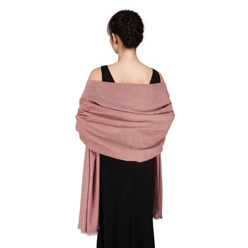 SWAT PANY Schal Rosa Damen Winter Schals Tücher für Damen Pashmina Winterschal Stola Damen für Festlich Abendkleid von SWAT PANY