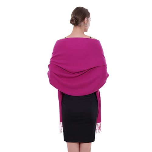 SWAT PANY Schal Rosa Pashmina Schals Tücher für Damen Winterschal Stola Damen Festlich Warm von SWAT PANY