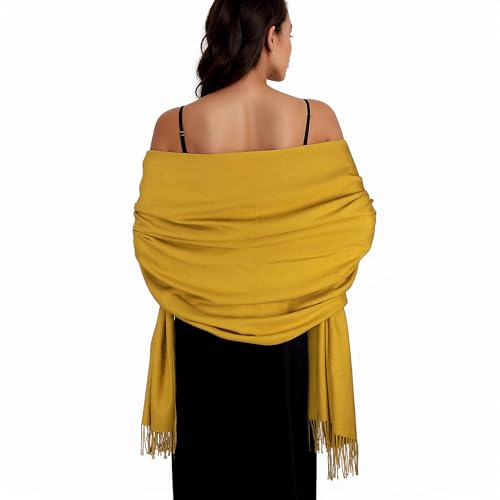 SWAT PANY Stola Gelb Damen Festlich Schultertuch Stola für Abendkleid Pashmina Schal Frauen Winter Schals Tücher für Damen von SWAT PANY