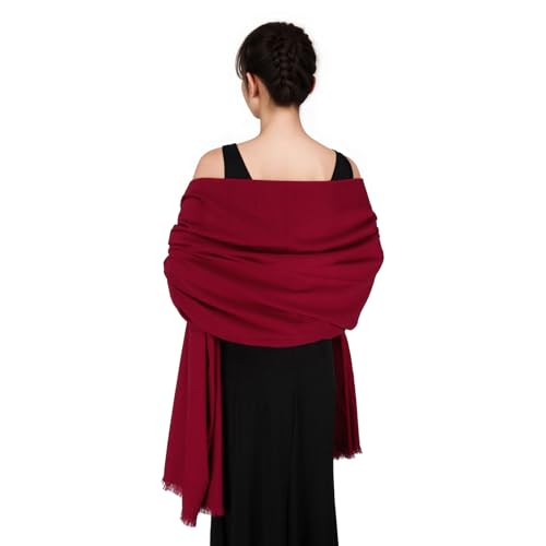 SWAT PANY Schal Burgund Damen Winter Schals Tücher für Damen Pashmina Winterschal Stola Damen für Festlich Abendkleid von SWAT PANY