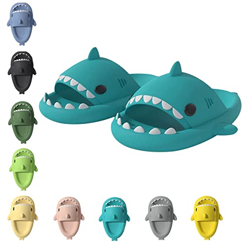 Shark Slippers,Cute Thick Sole Sharks,Cloud Shark Slides Non-Slip Slippers Hai-Hausschuhe (40/41EU,Mint Green) von SWCTE