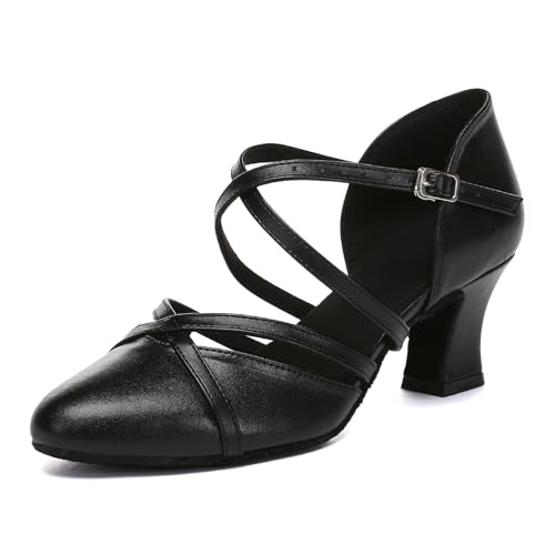 SWDZM Damen Ballroom und Latein Praxis Tanzschuhe Geschlossene Zehe Salsa Tango Tanzschuhe,Ferse-6cm,Schwarz,EU 42 SWDZM Damen Ballroom und Latein Praxis Tanzschuhe Geschlossene Zehe Salsa Tango Tanzschuhe,Ferse-6cm,Schwarz,EU 42 von SWDZM