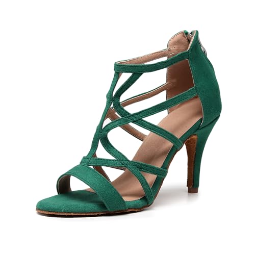 SWDZM Damen Offene Zehe Latein Salsa Tanzschuhe Ballroom Performance Professionelle Praxis Tanzschuhe,7277,Grün,Ferse-8.5CM,EU 41 SWDZM Damen Offene Zehe Latein Salsa Tanzschuhe Ballroom Performance Professionelle Praxis Tanzschuhe,7277,Grün,Ferse-8.5CM,EU 41 von SWDZM