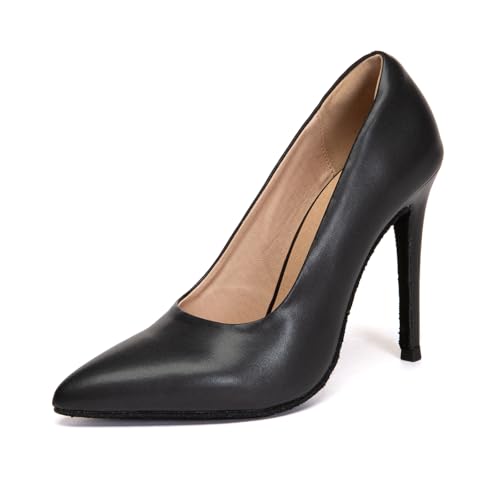 SWDZM Geschlossene Zehe Latinische Tanzschuhe High Heel Moderne Salsa Ballroom Tanzschuhe,Ferse-11cm,Schwarz,EU 41 von SWDZM