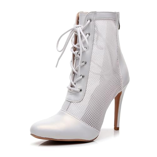 SWDZM High Heel Tanzstiefel Damen Latein Salsa Tango Tanzschuhe,Ferse 11,Gummi,41EU von SWDZM