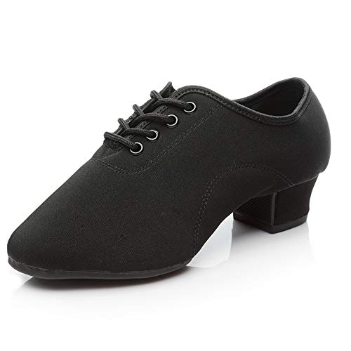 SWDZM Tanzschuhe Damen Latein Schnüren Geschlossene Salsa Tango Moderne Jazz Ballsaal Leistung Schuhe Trainingsschuhe,701HB,Ferse-3.5cm,Schwarz,39EU von SWDZM