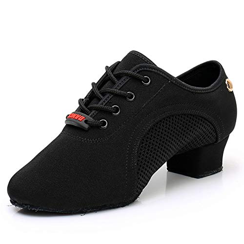 SWDZM Tanzschuhe Damen Latein Schnüren Geschlossene Salsa Tango Moderne Jazz Ballsaal Leistung Schuhe Trainingsschuhe,902HB,Ferse-3.5cm,Schwarz,40EU von SWDZM