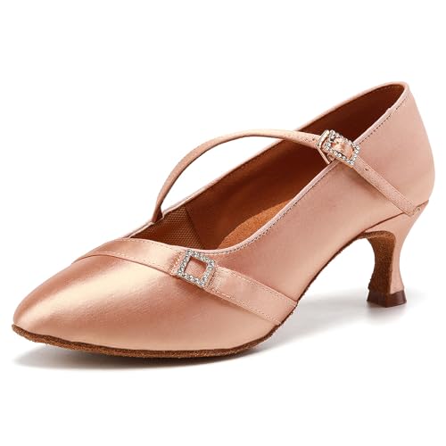 SWDZM Tanzschuhe Damen Standard und Latein Geschlossen Bachata Tango Tanzschuhe Salsa Satin Ballsaal Tanzschuhe,KC1009,Nackt,Ferse 5.5cm,Wildledersohle,37.5 EU SWDZM Tanzschuhe Damen Standard und Latein Geschlossen Bachata Tango Tanzschuhe Salsa Satin Ballsaal Tanzschuhe,KC1009,Nackt,Ferse 5.5cm,Wildledersohle,37.5 EU von SWDZM