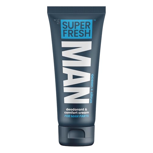 Super Fresh Man Parts Ball Deodorant for Men - Deodorizing Lotion with Aloe - Talc-Free, Paraben-Free, Aluminum-Free, CLEAR PROTECTION - 4 fl oz Tube Super Fresh Man Parts Ball Deodorant for Men - Deodorizing Lotion with Aloe - Talc-Free, Paraben-Free, Aluminum-Free, CLEAR PROTECTION - 4 fl oz Tube von Super & Fresh Co.