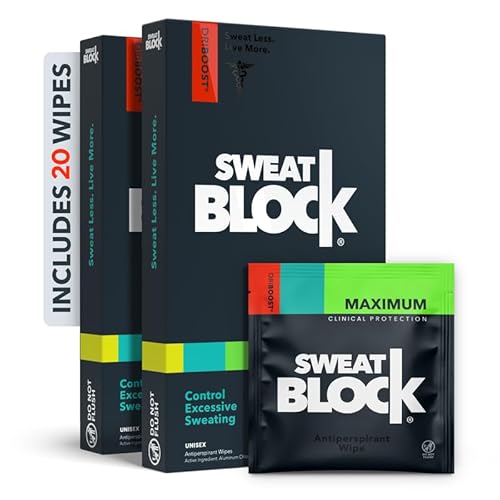 SweatBlock Antiperspirant (2 Box) Ärtztliche Stärke Hypoerdose Antiperspirant - Empfohlen um übermäßiges Schwitzen für Männer un Frauen zu stoppen von SWEATBLOCK