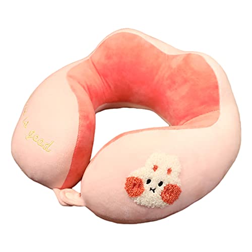 Memory Foam Reisekissen Kinder Nackenkissen Niedliche Tierform Nackenhörnchen Kopfstütze Baby Reise Schlafkissen (Hase) von SWECOMZE