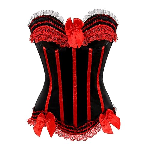 SWEPER Bustier-Korsett-Oberteil Für Damen – Sexy Slim-Fit-Korsett Für Mädchen Mit Seitlichem Reißverschluss, Überbrustkorsetts Im Vintage-Stil, Bustiers, Dessous-Oberteil, Florales Schnürkorse von SWEPER