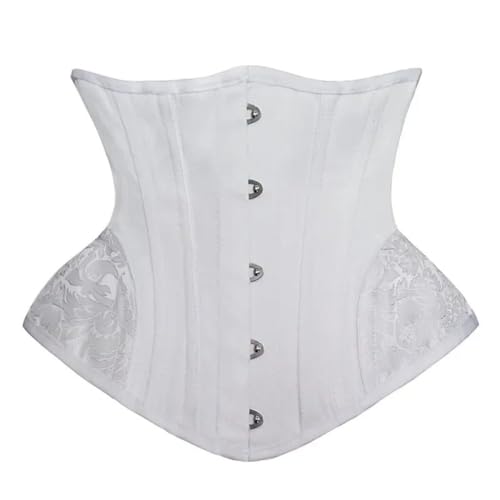 SWEPER Damen Korsett - Korsett Unterbrust Für Frauen Top Sexy Taillenmieder Gothic Korsetts Dessous Vintage Form Körpergürtel Übergröße,Weiß,M von SWEPER