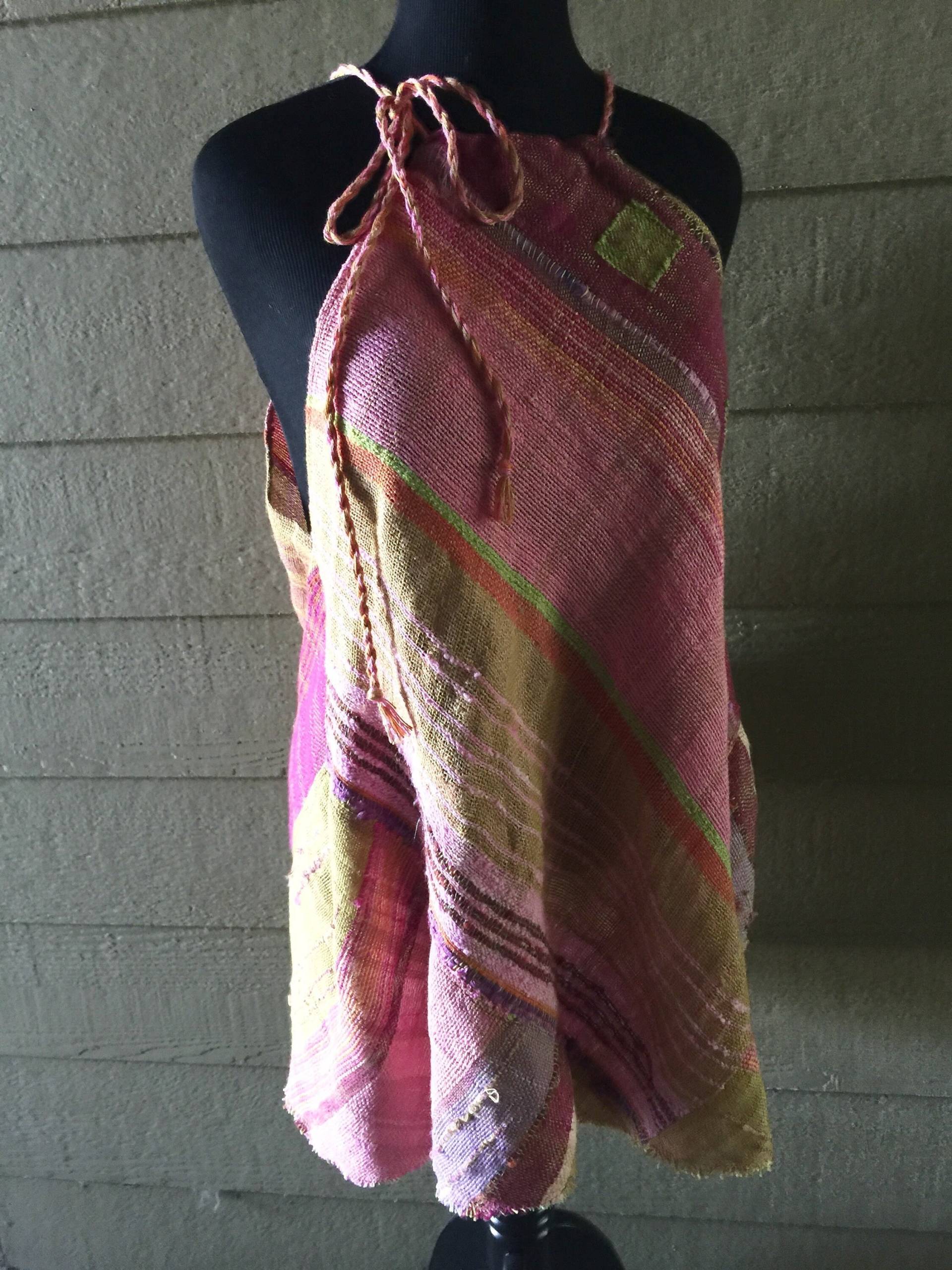 "Handgewebtes Improvisations Freestyle "Summer Sunrise" Diagonal Tie Top "Handgewebtes Improvisations Freestyle "Summer Sunrise" Diagonal Tie Top von SWHFiberWorks