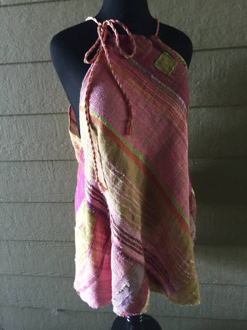 "Handgewebtes Improvisations Freestyle "Summer Sunrise" Diagonal Tie Top "Handgewebtes Improvisations Freestyle "Summer Sunrise" Diagonal Tie Top von SWHFiberWorks