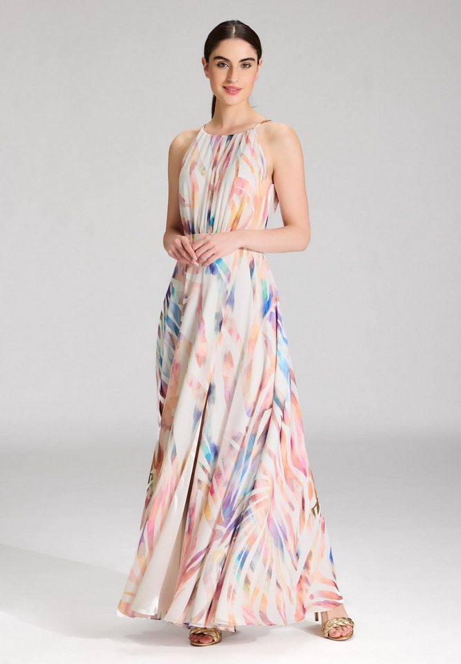 SWING Abendkleid - Abendkleid aus Crinkle Chiffon mit Animal Print Taillierter Schnitt mit fließendem Rockteil von SWING