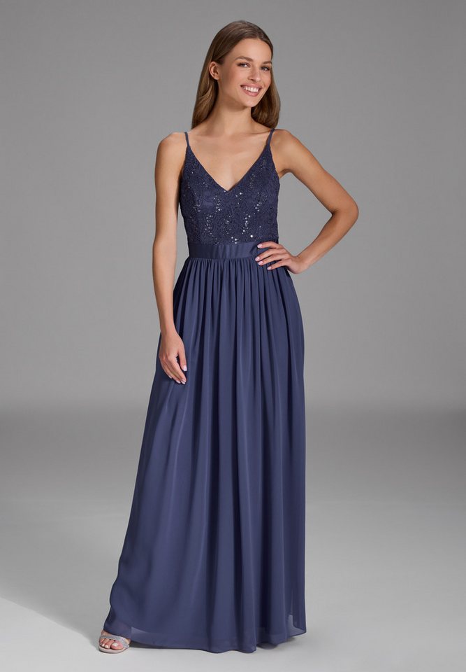 SWING Abendkleid - Abendkleid aus Spitze-Chiffon-Mix Taillierter Schnitt mit ausgestelltem Rockteil von SWING