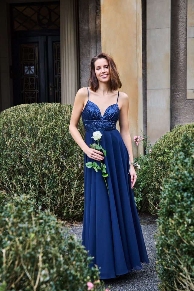 SWING Abendkleid - Abendkleid mit Schnür-Oberteil aus Paillette A-Linie von SWING
