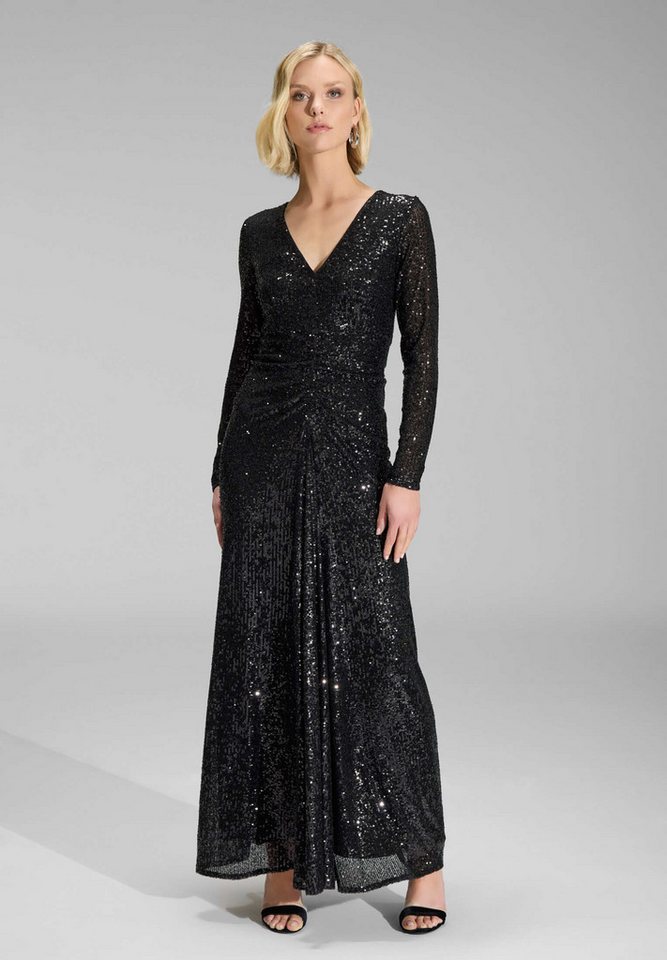 SWING Abendkleid - Gerafftes Abendkleid aus elastischer Paillette Figurbetonte Passform mit fließendem Rockteil von SWING