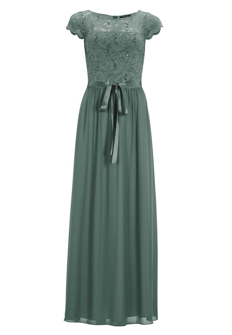 SWING - Abendkleid aus Chiffon mit paillettenbesetztem Spitzenoberteil deep slate - Gr. - 34 von SWING
