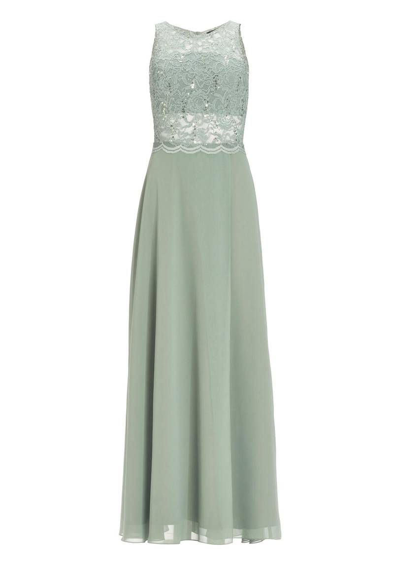 SWING - Abendkleid aus Chiffon mit transparentem Spitzenoberteil pistachio green - Gr. - 38 von SWING