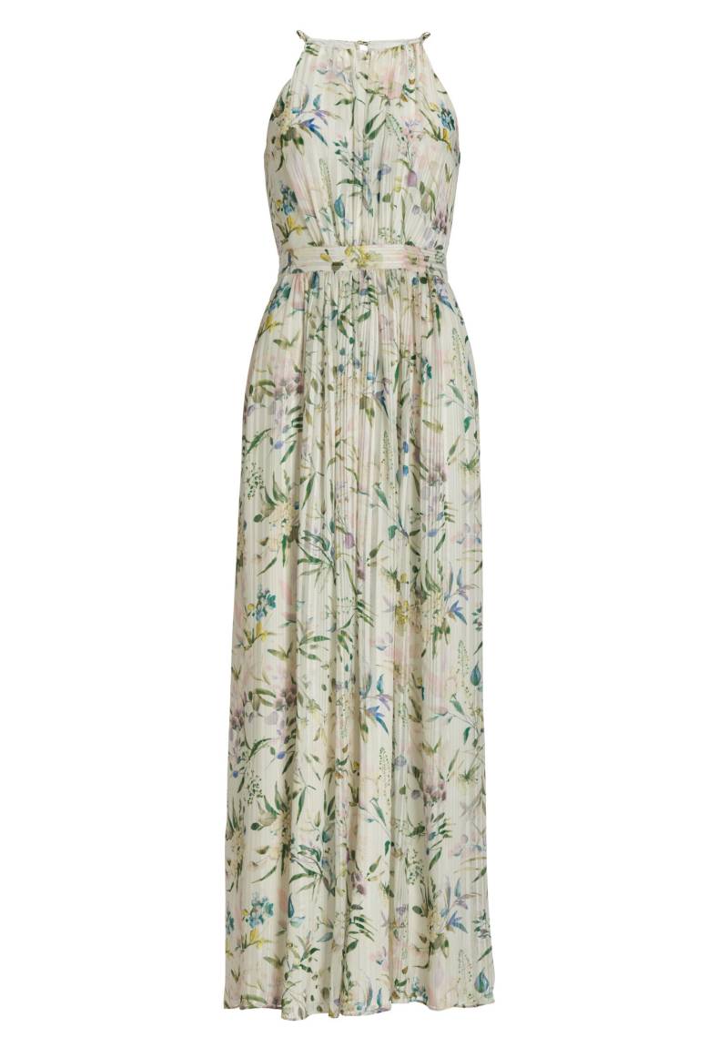 SWING - Abendkleid aus bedrucktem Chiffon mit Glitzerstreifen und Zierträgern ivory / multi - Gr. - 36 von SWING