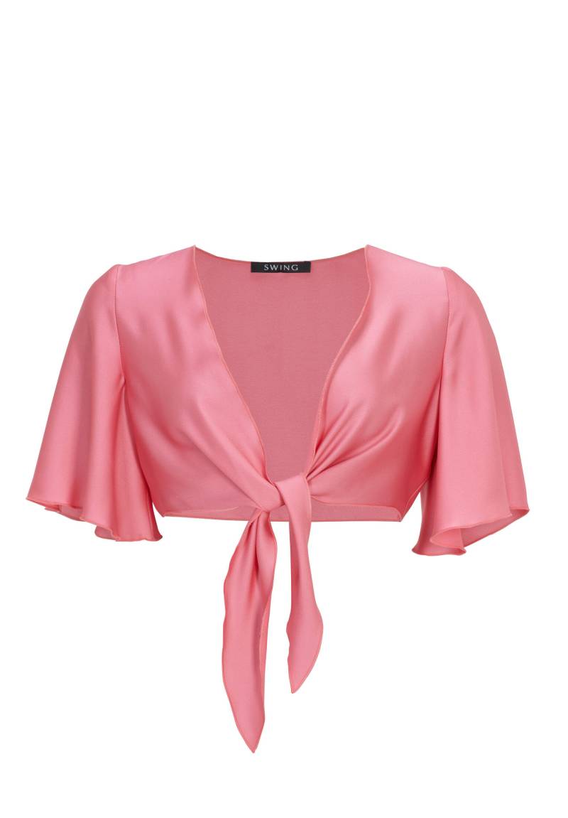 SWING - Bolero-Jacke aus nachhaltigem Satinchiffon melon pink - Gr. - 38 von SWING