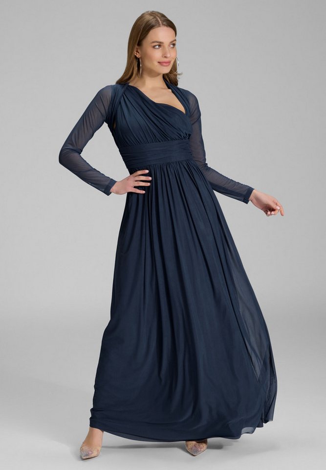 SWING Boleroblazer - Bolero aus Mesh mit Raffblende Figurbetonter Schnitt von SWING