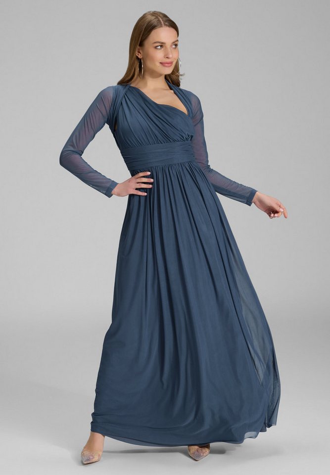 SWING Boleroblazer - Bolero aus Mesh mit Raffblende Figurbetonter Schnitt von SWING