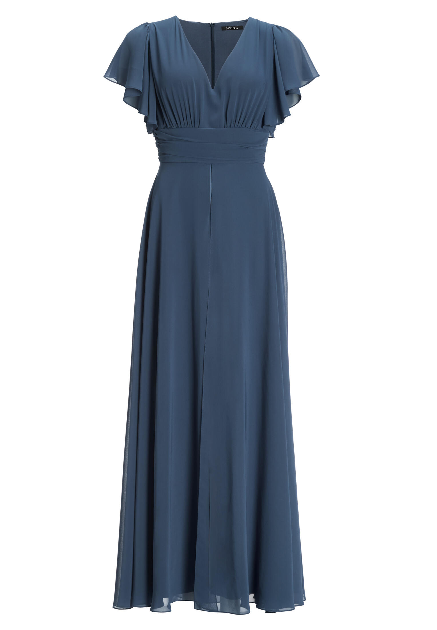 SWING - Chiffon Jumpsuit mit Überrock und Volantärmeln timeless blue von SWING