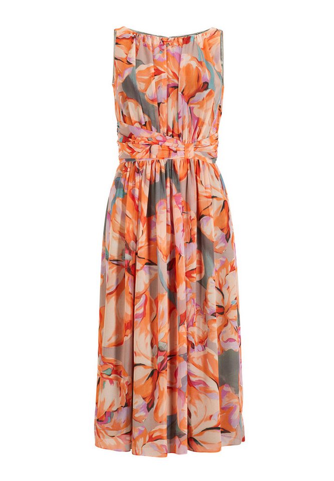 SWING Chiffonkleid - Cocktailkleid aus Chiffon mit Blumendruck - Kleid ärmellos von SWING