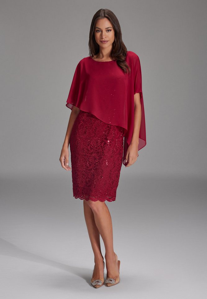 SWING Cocktailkleid - Cocktailkleid mit Überwurf Figurbetonte Passform von SWING