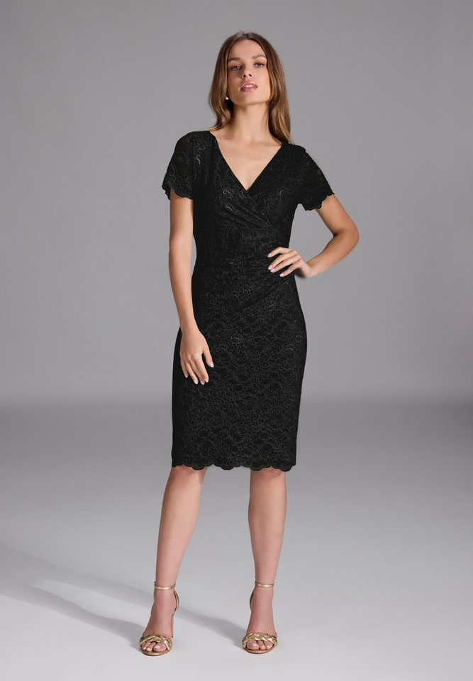 SWING Cocktailkleid - Etui Kleid aus feiner Spitze mit Bogenkante Figurbetonte Passform von SWING