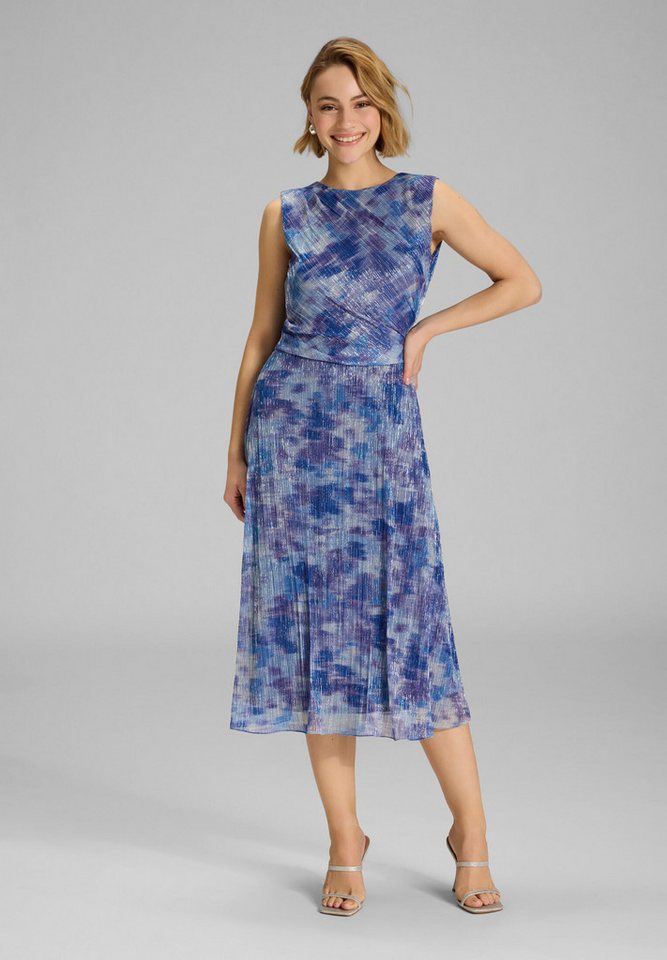 SWING Cocktailkleid - Plissiertes Kleid mit Metallicfäden Taillierter Schnitt mit ausgestelltem Rockteil von SWING