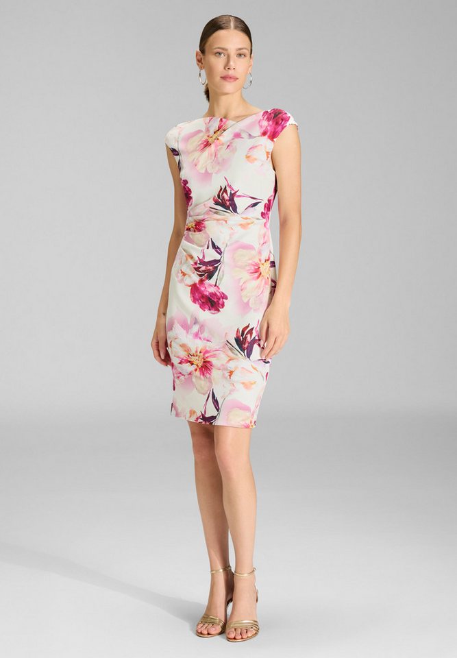 SWING Cocktailkleid - Scuba-Tageskleid mit Drapierung Figurbetonte Passform von SWING