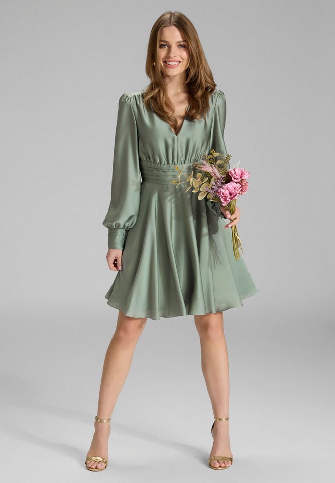 SWING Cocktailkleid Taillierter Schnitt mit ausgestelltem Rockteil von SWING