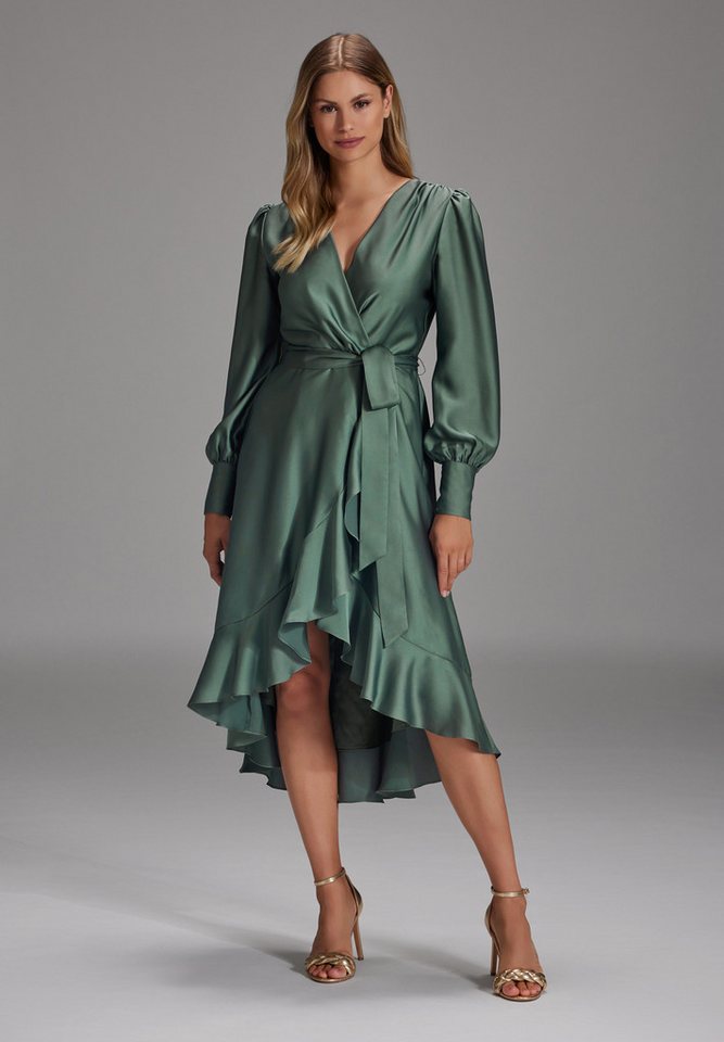 SWING Cocktailkleid - Vokuhila-Kleid mit blusigen Ärmeln Taillierter Schnitt mit ausgestelltem Rockteil von SWING