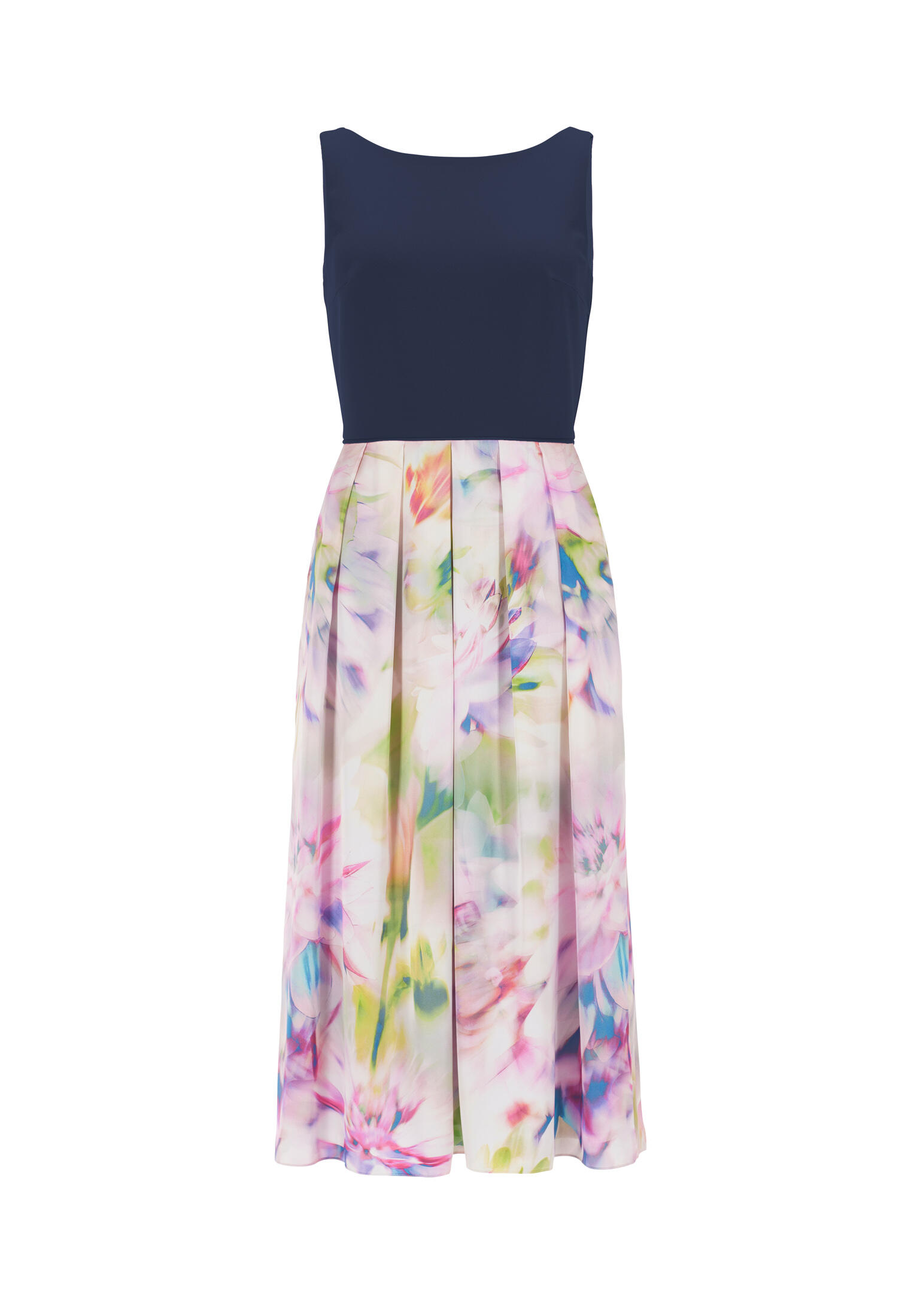 SWING - Cocktailkleid aus Material Mix navy / multi - Gr. - 38 von SWING